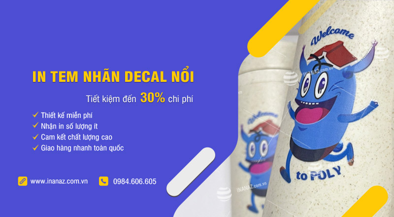 Dịch vụ in tem nhãn decal nổi giá rẻ theo yêu cầu tại Hà Nội