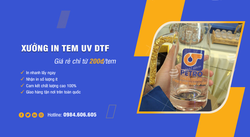 Xưởng in tem nhãn decal UV DTF giá rẻ theo yêu cầu tại Hà Nội