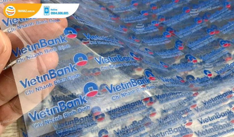Mẫu tem nhãn logo nổi cho ngân hàng Vietinbank