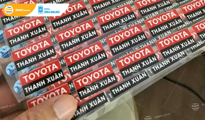 Mẫu tem nhãn decal nổi Toyota Thanh Xuân