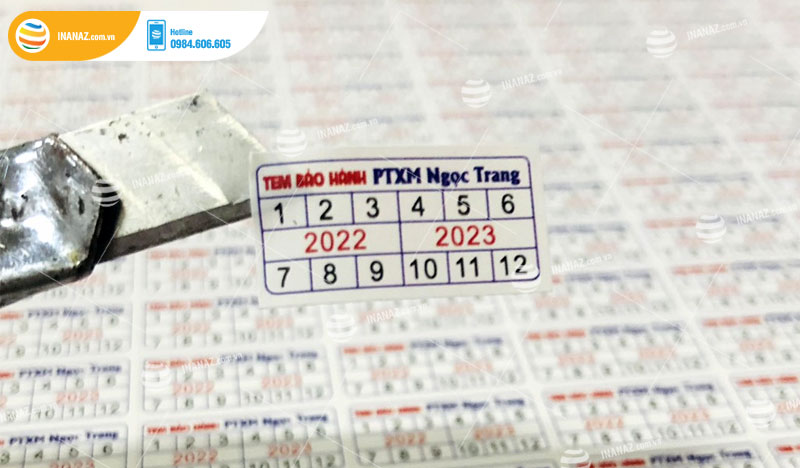 Mẫu tem bảo hành PTXM Ngọc Trang