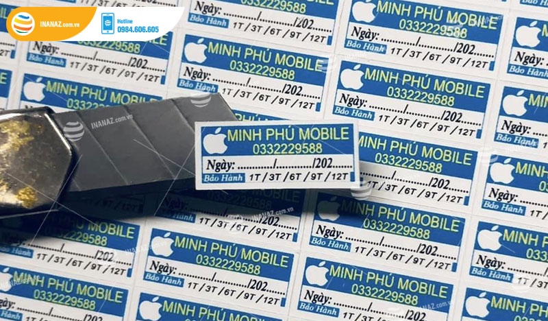 Mẫu tem bảo hành Minh Phú Mobile