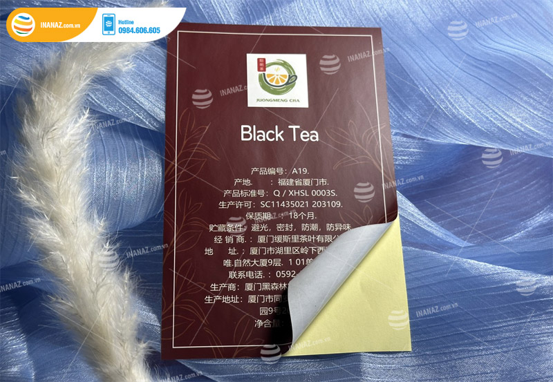 Mẫu tem nhãn dán trà Black Tea