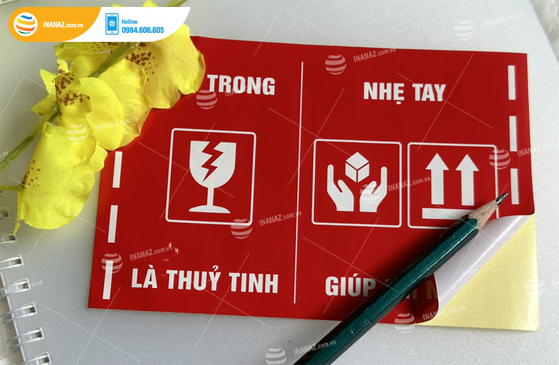 Mẫu tem nhãn dán cảnh báo hàng dễ vỡ