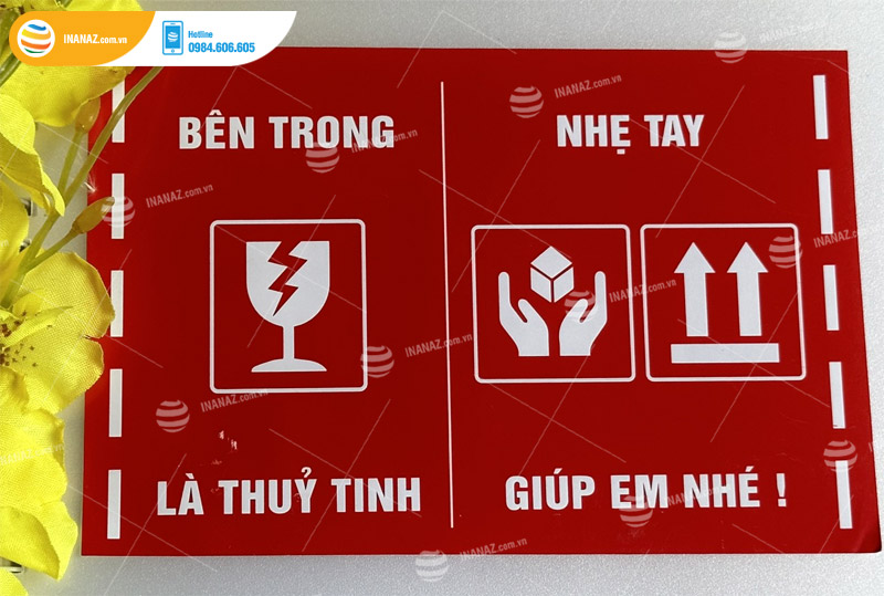 Mẫu tem nhãn dán cảnh báo hàng dễ vỡ