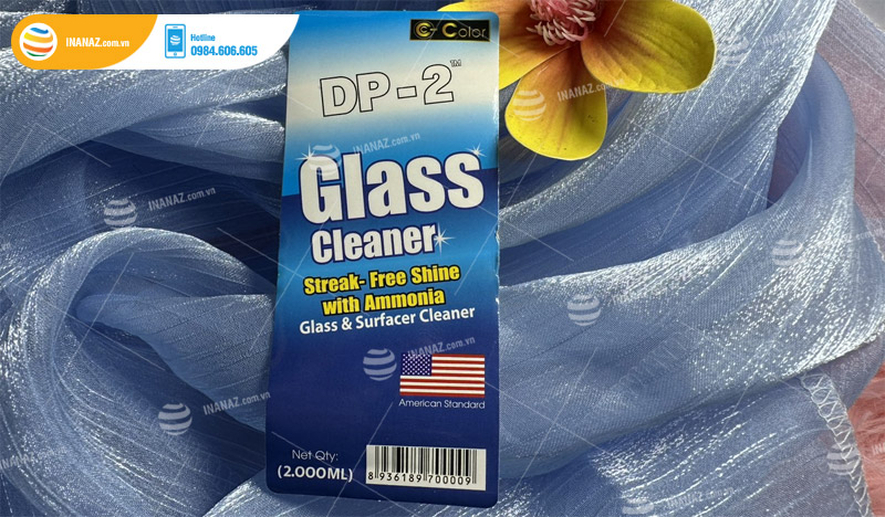 Mẫu tem nhãn nước lau kính Glass Cleaner