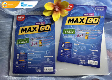 Mẫu tem nhãn sản phẩm nước giặt Max Go