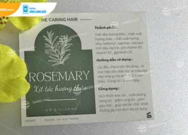 Mẫu tem nhãn dán xịt tóc hương thảo ROSEMARY