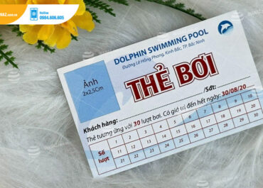 Mẫu thẻ bơi Dolphin Swimming Pool