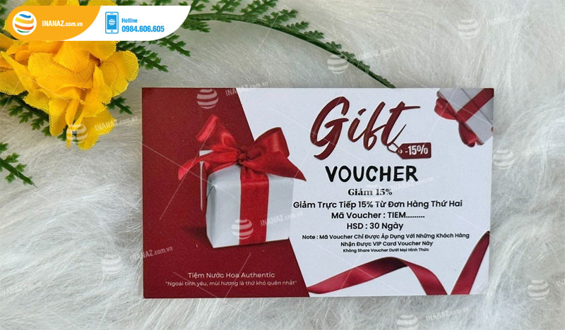 Mẫu gift voucher tiệm nước hoa Authentic