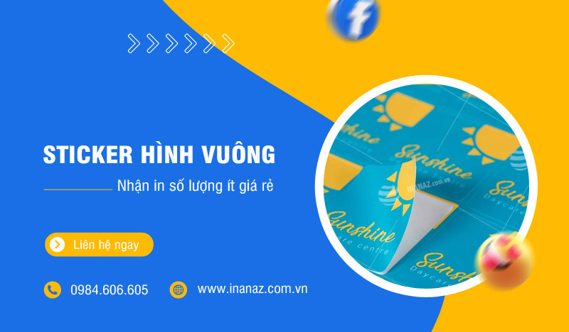 In sticker dán hình vuông đẹp, độc đáo, giá rẻ tại Hà Nội