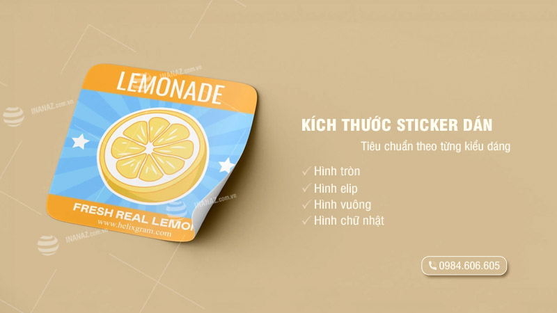 Kích thước sticker dán thông dụng