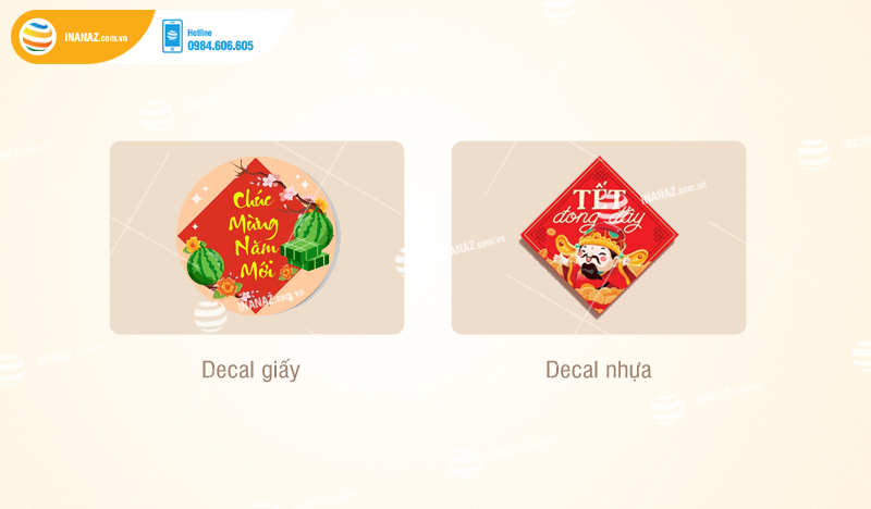 Chất liệu in sticker dán chúc mừng năm mới