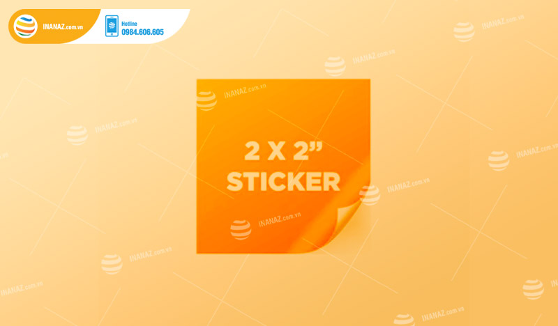 Kích thước thông dụng của sticker dán hình vuông