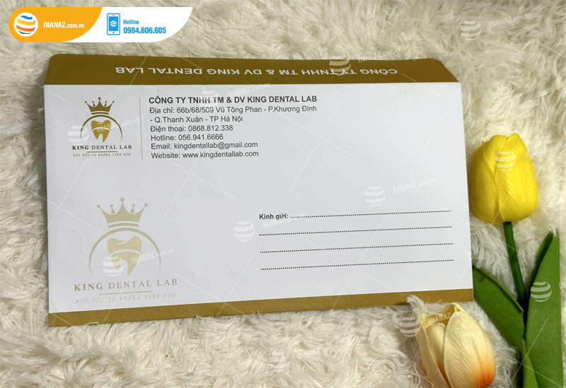 Mẫu phong bì Công ty King Dental Lab