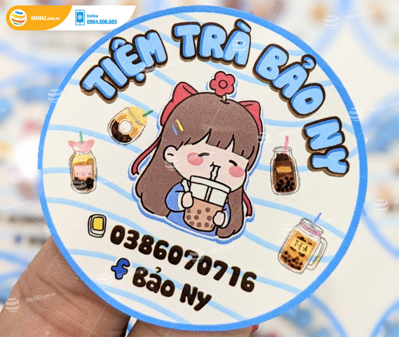 Mẫu sticker dán ly trà sữa đẹp