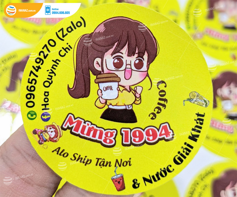 Mẫu sticker dán ly trà sữa đẹp