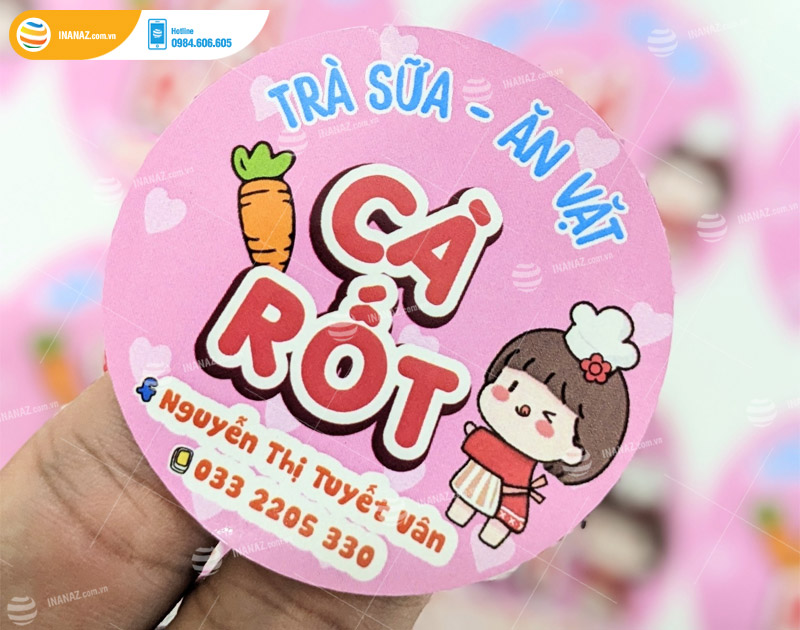 Mẫu sticker dán ly trà sữa đẹp