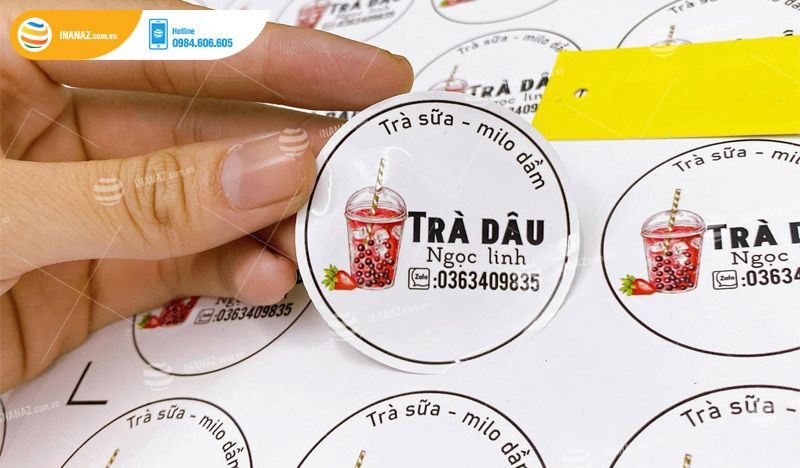 Mẫu sticker dán ly trà sữa đẹp