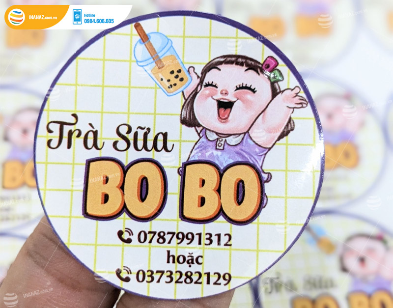 Mẫu sticker dán ly trà sữa đẹp