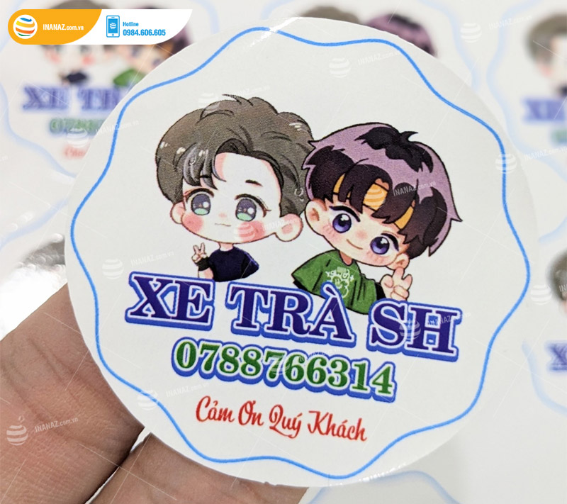 Mẫu sticker dán ly trà sữa đẹp