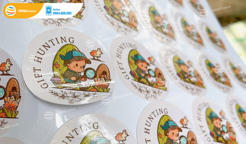 Mẫu sticker dán hình tròn thiết kế đẹp