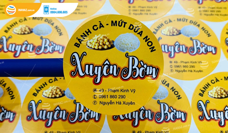 Mẫu sticker dán hình tròn thiết kế đẹp