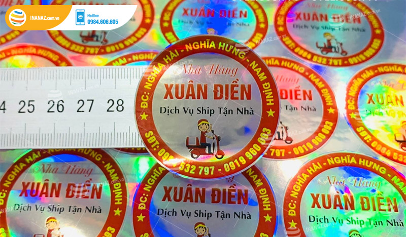 Mẫu sticker dán hình tròn thiết kế đẹp