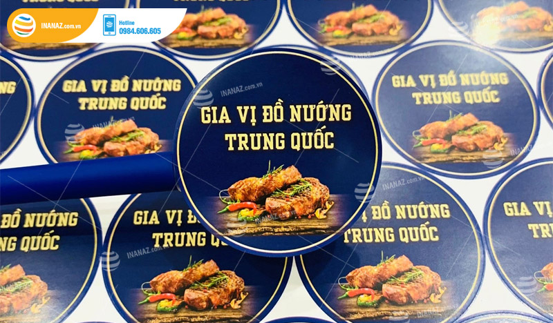 Mẫu sticker dán hình tròn thiết kế đẹp