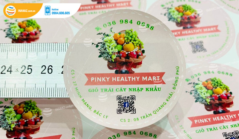 Mẫu sticker dán hình tròn thiết kế đẹp