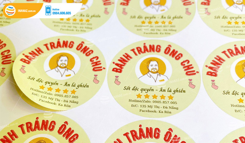 Mẫu sticker dán hình tròn thiết kế đẹp