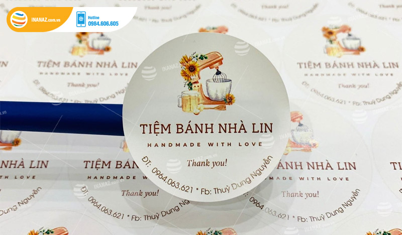 Mẫu sticker dán hình tròn thiết kế đẹp