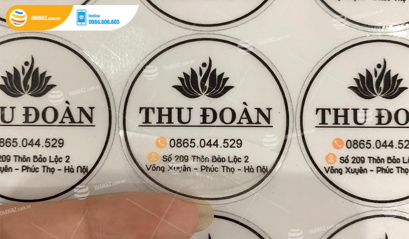 Mẫu sticker dán decal trong suốt