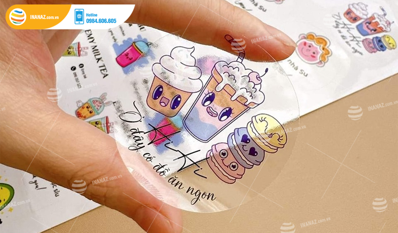 Mẫu sticker dán decal trong suốt