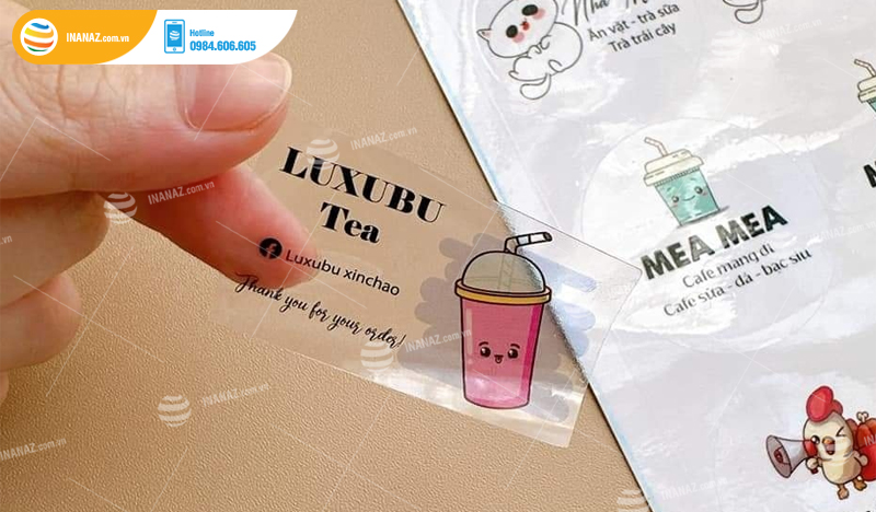 Mẫu sticker dán decal trong suốt