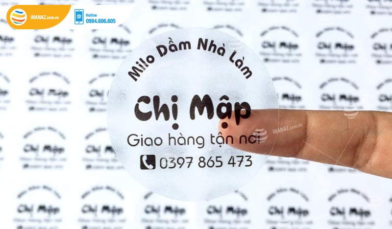 Mẫu sticker dán decal trong suốt