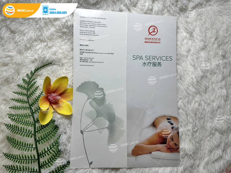 Mẫu tờ gấp dịch vụ spa Queenco