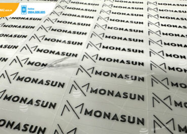 Mẫu tem decal UV DTF thương hiệu MONASUN