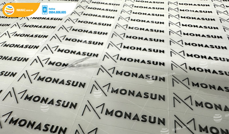 Mẫu tem decal UV DTF thương hiệu MONASUN