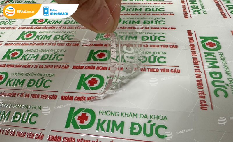 Mẫu tem UV DTF Phòng khám đa khoa Kim Đức