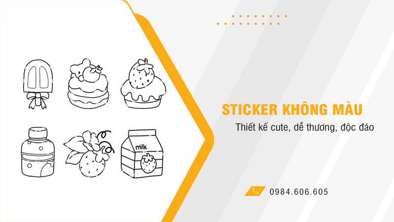 Tổng hợp 20 mẫu sticker không màu dễ thương, đáng yêu