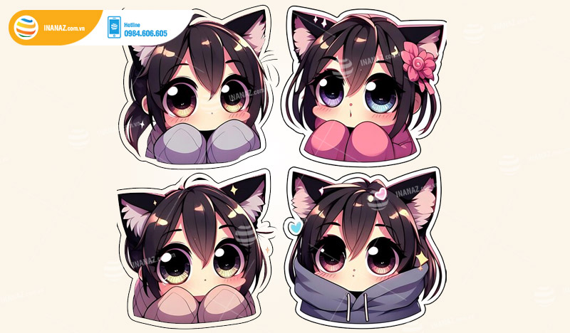 Mẫu sticker Anime dễ thương