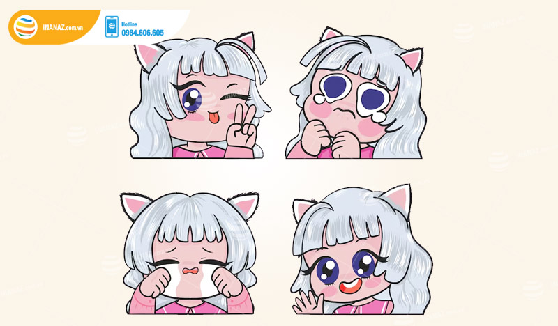 Mẫu sticker Anime dễ thương