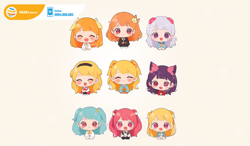 Mẫu sticker Anime dễ thương