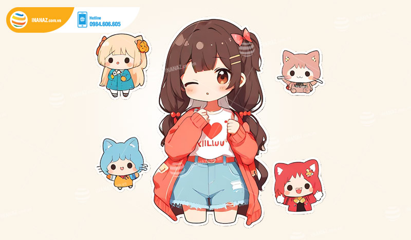 Mẫu sticker Anime dễ thương