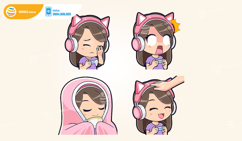 Mẫu sticker Anime dễ thương