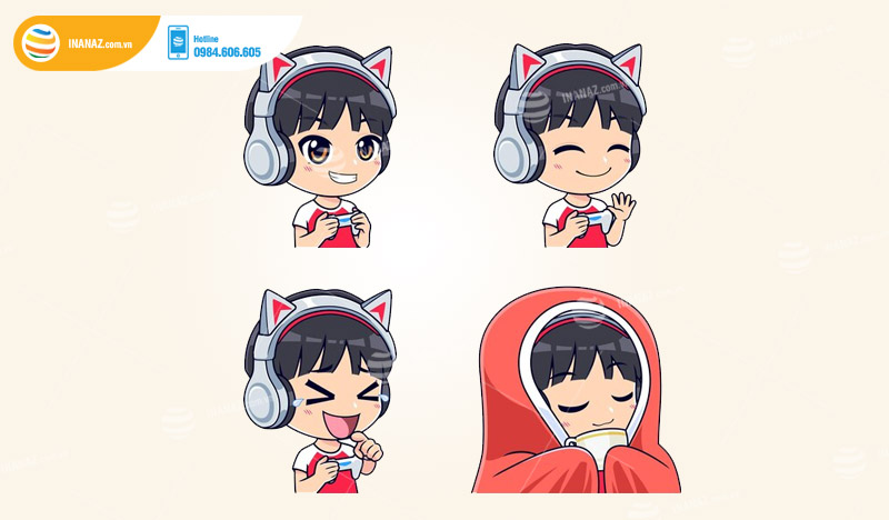 Mẫu sticker Anime dễ thương