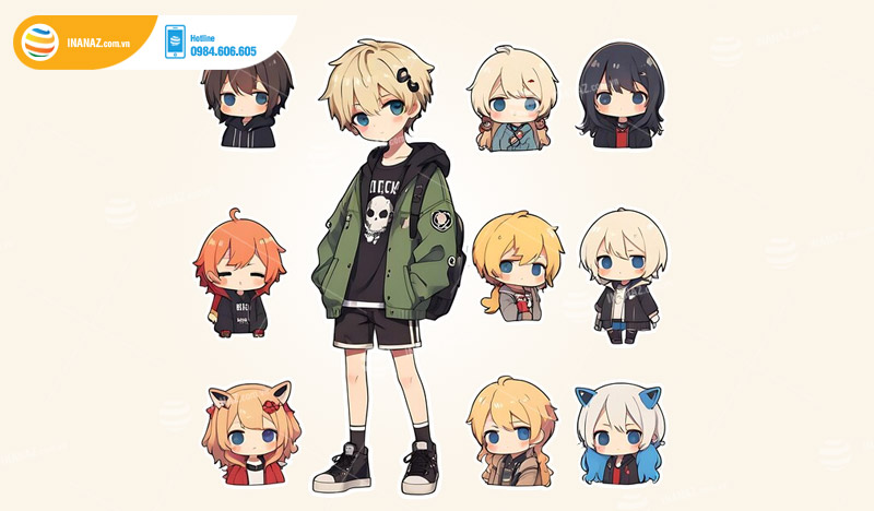 Mẫu sticker Anime dễ thương