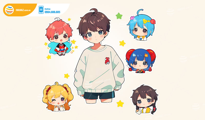 Mẫu sticker Anime dễ thương