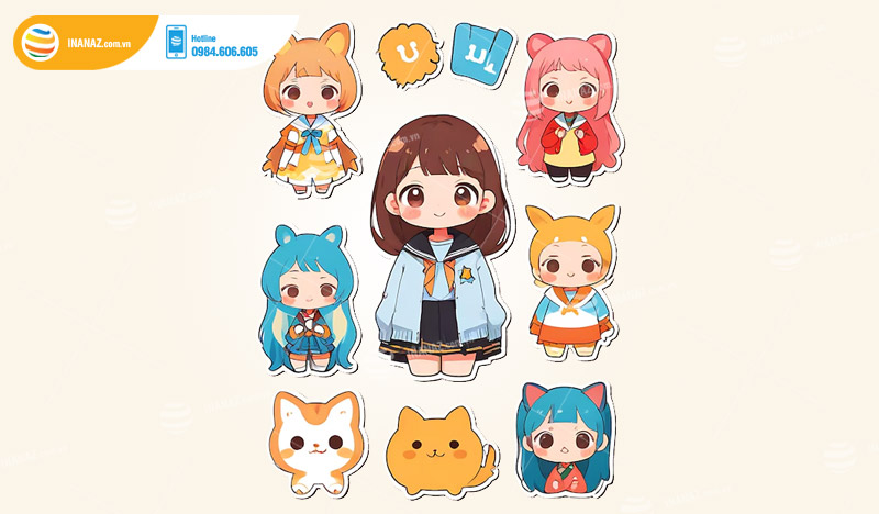 Quy cách in sticker anime thông dụng